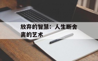 放弃的智慧：人生断舍离的艺术