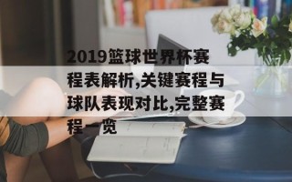 2019篮球世界杯赛程表解析,关键赛程与球队表现对比,完整赛程一览