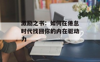 激励之书：如何在倦怠时代找回你的内在驱动力