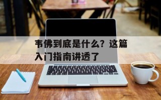 韦佛到底是什么？这篇入门指南讲透了