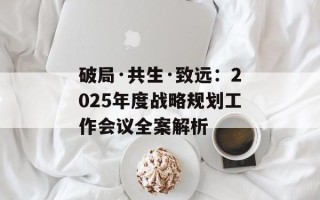 破局·共生·致远：2025年度战略规划工作会议全案解析