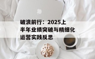 破浪前行：2025上半年业绩突破与精细化运营实践反思