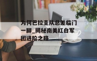 为何巴拉圭队总差临门一脚_揭秘南美红白军团进阶之路