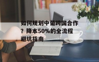 如何规划中葡跨国合作？降本50%的全流程避坑指南