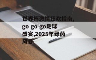 世界杯激情狂欢指南,go go go足球盛宴,2025年绿茵风暴
