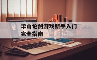 华山论剑游戏新手入门完全指南