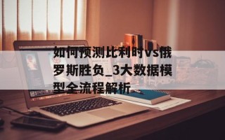 如何预测比利时vs俄罗斯胜负_3大数据模型全流程解析