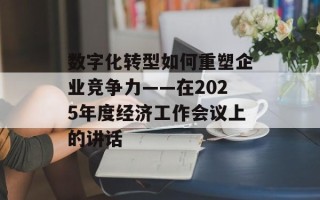 数字化转型如何重塑企业竞争力——在2025年度经济工作会议上的讲话