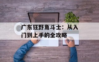 广东狂野角斗士：从入门到上手的全攻略