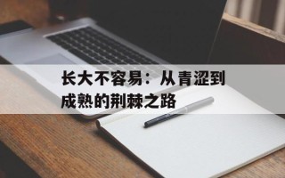 长大不容易：从青涩到成熟的荆棘之路