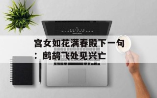 宫女如花满春殿下一句：鹧鸪飞处见兴亡